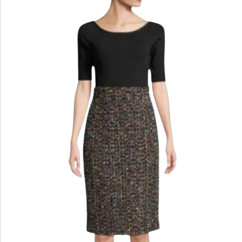 Escada | Women's Black & Multicolored Colorblock Dress (US Size Large/12)